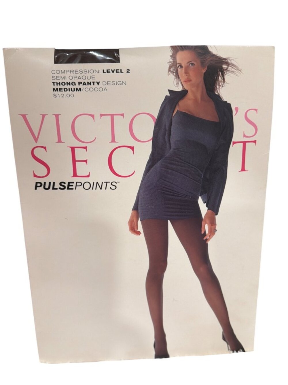 Victoria's Secret Pulse Points Medium Compression Semi-Opaque Thong Pantyhose Co